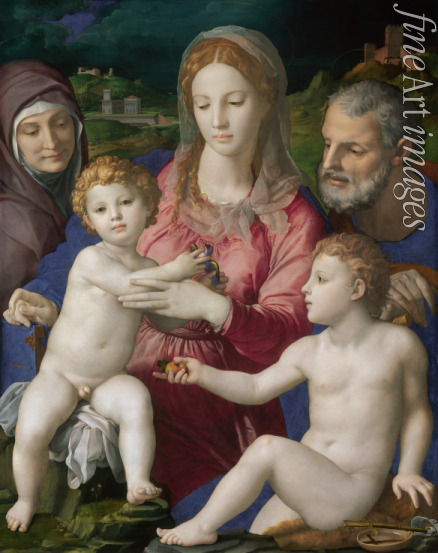 Bronzino Agnolo - Die Heilige Familie mit der heiligen Anna und Johannesknaben