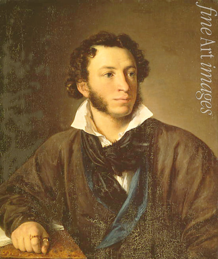 Tropinin Vasili Andreyevich - Portrait of the poet Alexander Sergeyevich Pushkin (1799-1837)