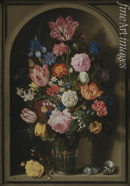 Bosschaert Ambrosius der Ältere - Blumenstrauss in einer Steinnische