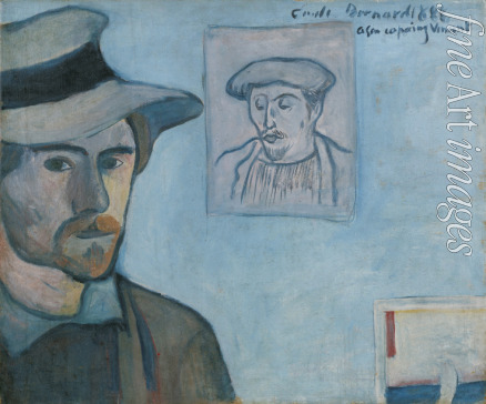 Bernard Émile - Selbstbildnis mit Porträt von Gauguin