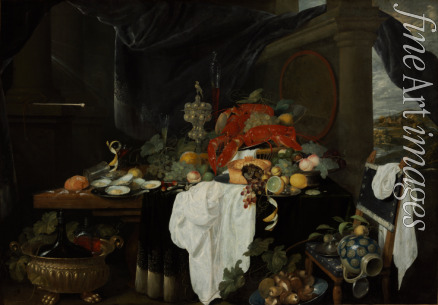 Benedetti Andrea - Pronk Still Life with Fruit, Oyters, and Lobsters
