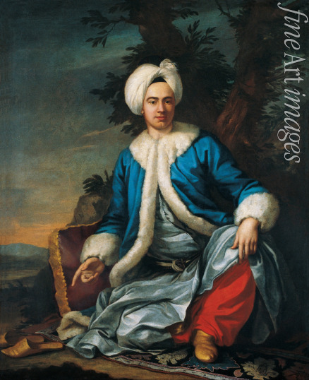 Favray Antoine de - Porträt von Europäer im türkischen Kleid