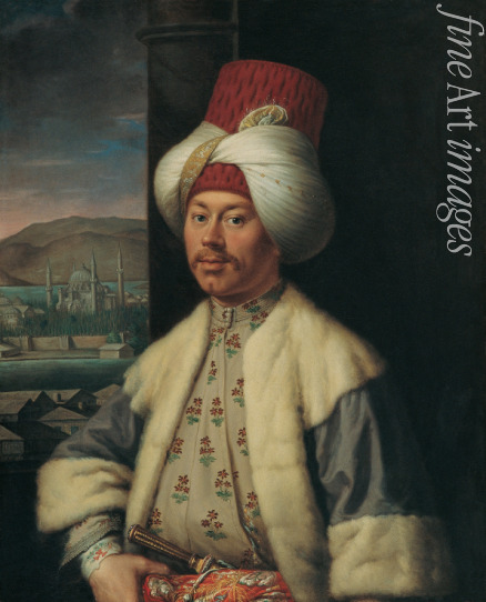 Favray Antoine de - Porträt von Europäer im türkischen Kleid