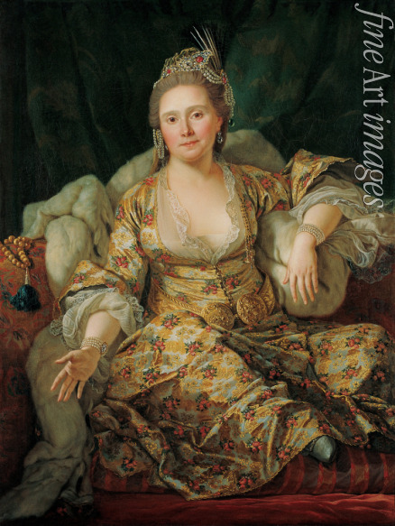 Favray Antoine de - Bildnis Annette Duvivier, Comtesse de Vergennes, im türkischen Kleid