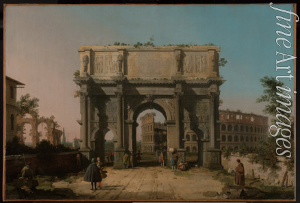 Canaletto - Der Konstantinsbogen mit dem Kolosseum