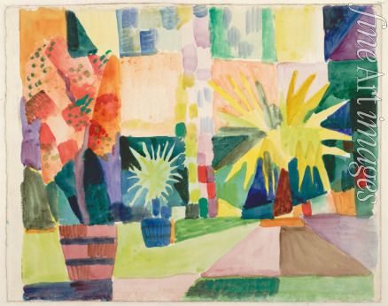 Macke August - Garden on Lake Thun (Pomegranate Tree and Palm in the Garden)
