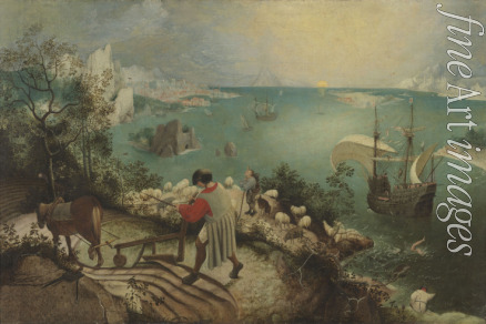 Bruegel (Brueghel) Pieter der Ältere - Landschaft mit dem Sturz des Ikarus