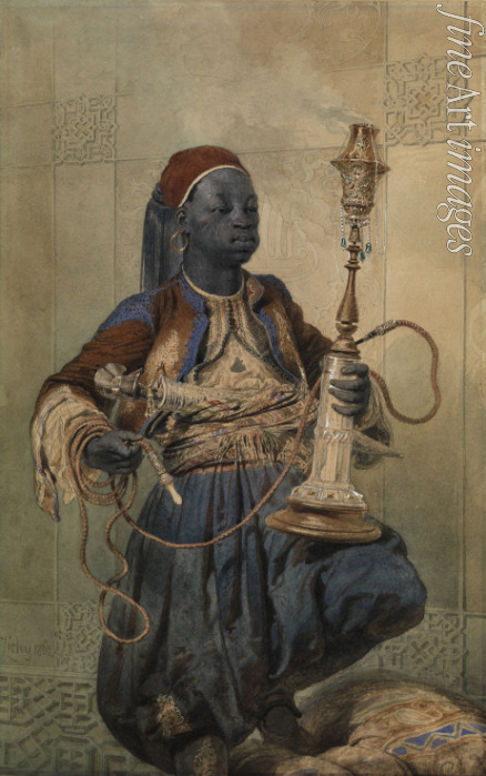 Zichy Mihály - Nubian with a Waterpipe