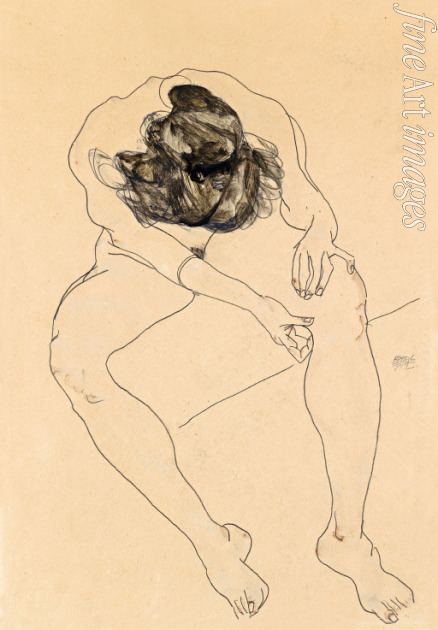 Schiele Egon - Seated female nude