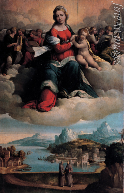 Garofalo Benvenuto Tisi da - Mariä Verherrlichung mit Heiligen Antonius und Franziskus
