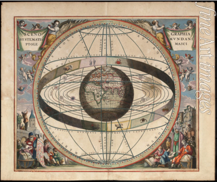 Loon Johannes van - Darstellung des ptolemäischen Weltsystems (Aus Andreas Cellarius Harmonia Macrocosmica)