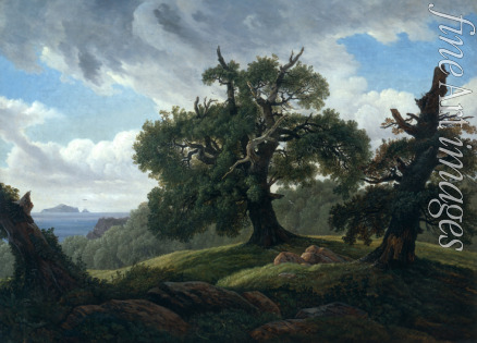Carus Carl Gustav - Memory of a Wooded Island in the Baltic Sea (Oak trees by the Sea)