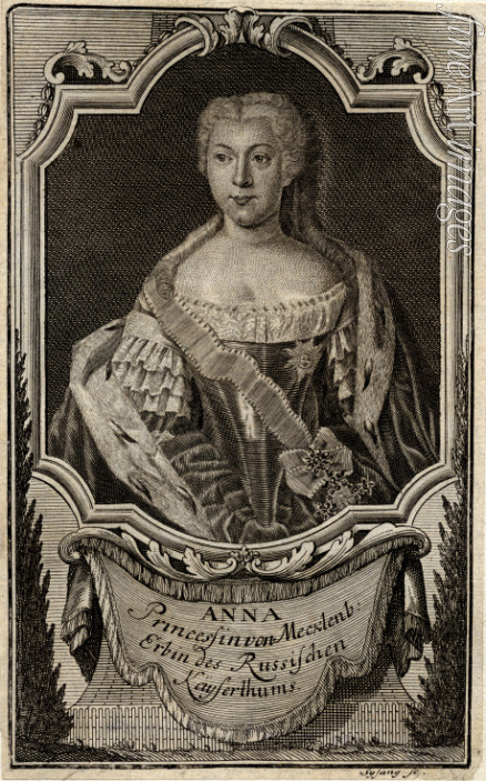 Sysang Johann Christoph - Portrait of Princess Anna Leopoldovna (1718-1746), tsar's Ivan VI mother