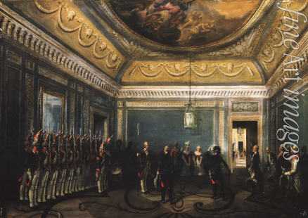 Schwarz Gustav - Changing of the Preobrazhensky Regiment Guards in the Gatchina Palace at the time of Paul I