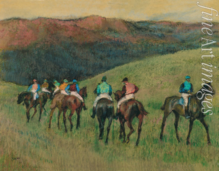 Degas Edgar - Rennpferde in einer Landschaft