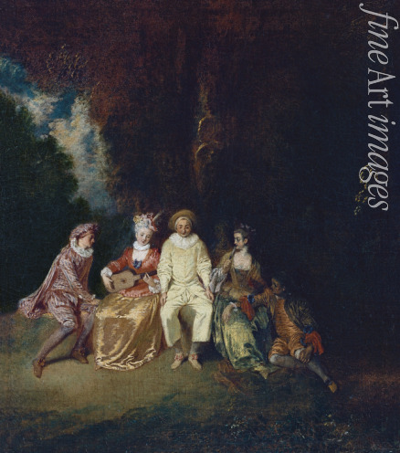 Watteau Jean Antoine - Glücklicher Pierrot