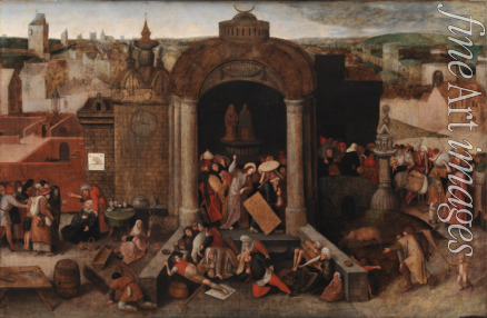 Bruegel (Brueghel) Pieter der Ältere - Jesus vertreibt die Wechsler aus dem Tempel