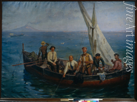 Tschepzow Jefim Michajlowitsch - Lenin und Schriftsteller Maxim Gorki mit Fischer auf der Insel Capri