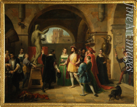 Podesti Francesco - Franz I. im Atelier des Benvenuto Cellini