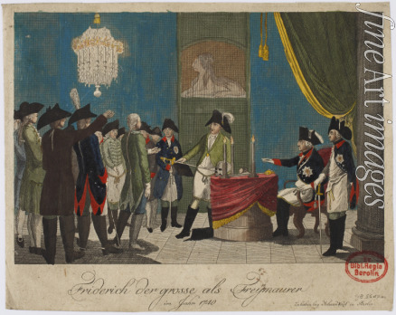 Unbekannter Künstler - Friedrich der Große als Freimaurer im Jahr 1740