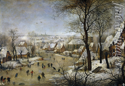 Brueghel Pieter der Jüngere - Winterlandschaft mit einer Vogelfalle