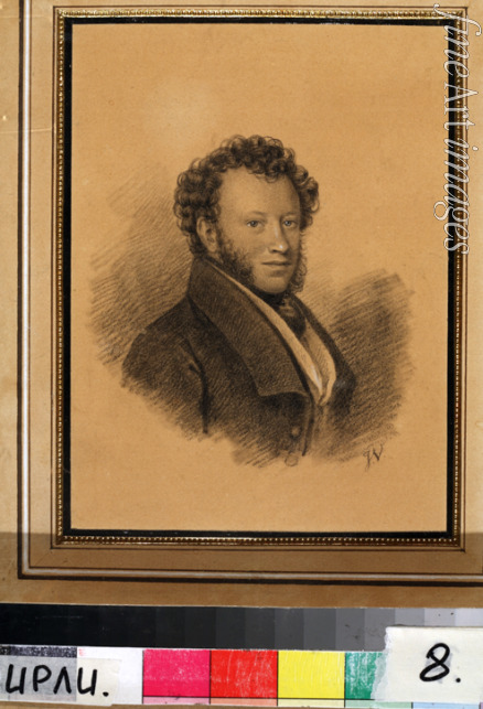 Vivien de Châteaubrun Joseph Eustache - Portrait of the poet Alexander Sergeyevich Pushkin (1799-1837)