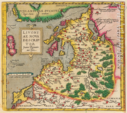 Ortelius Abraham - Livonia Map, Livoniae Nova Descriptio