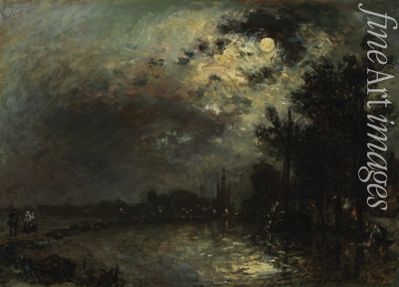 Jongkind Johan Barthold - View on Overschie in Moonlight