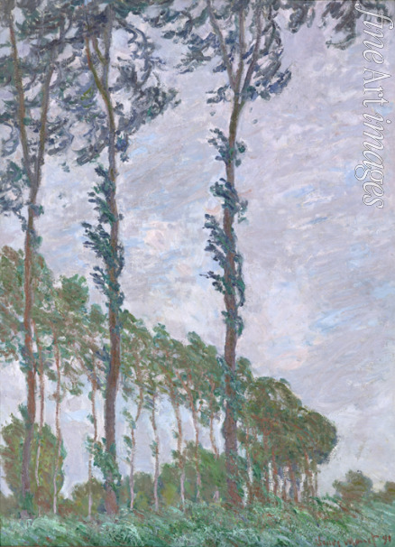 Monet Claude - Wind Effect, Series of The Poplars