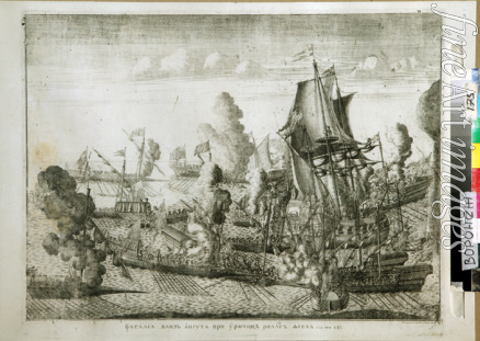 Zubov Alexei Fyodorovich - The naval Battle of Gangut on July 27, 1714