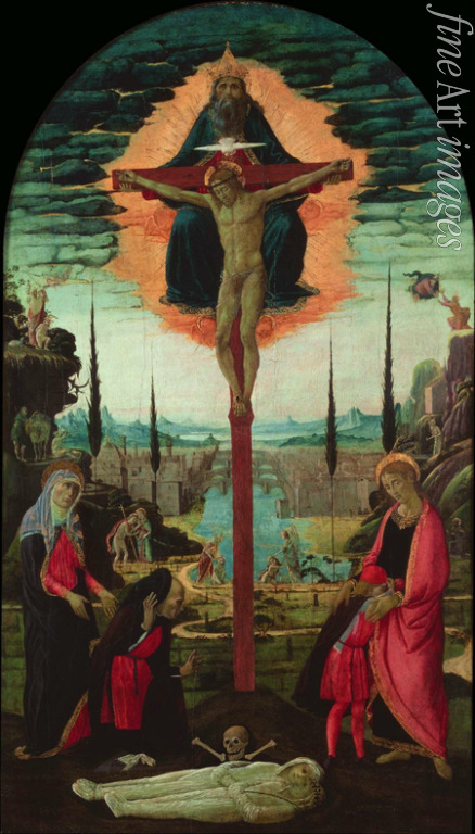 Jacopo del Sellaio - Altarpiece: the Trinity, the Virgin, Saint John and Donors