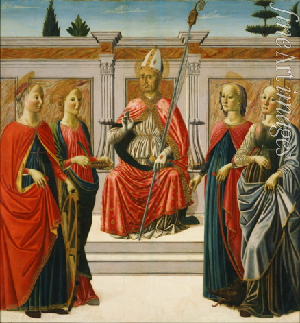 Botticini Francesco - Heiliger Nikolaus mit Heiligen Katharina, Lucia, Margareta und Apollonia