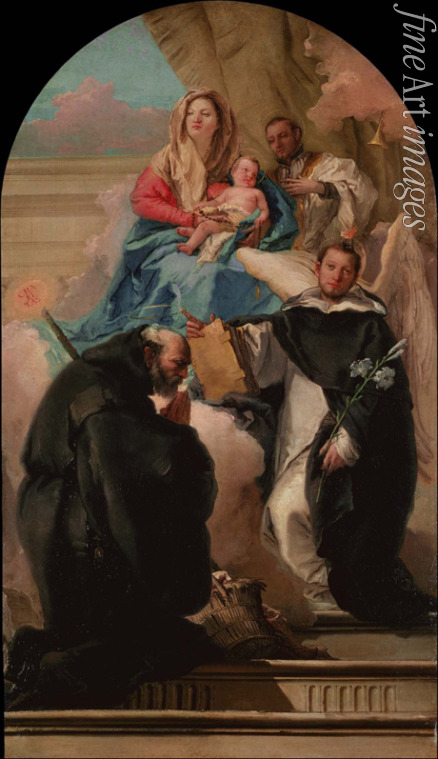 Tiepolo Giandomenico - Madonna mit dem Kind und drei Heiligen