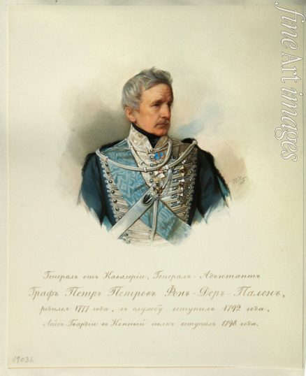 Hau (Gau) Wladimir (Woldemar) Iwanowitsch - Porträt von General Peter Petrowitsch Graf von der Pahlen (1777-1864) (aus dem Album des Garde-Kavallerie-Regiments)