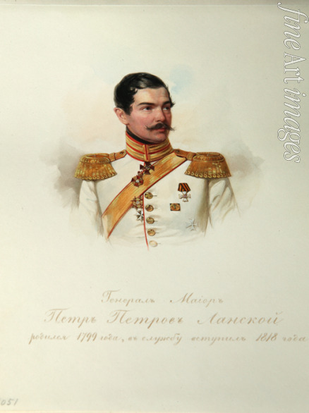 Hau (Gau) Wladimir (Woldemar) Iwanowitsch - Porträt von General Pjotr Petrowitsch Lanskoi (1799-1877) (aus dem Album des Garde-Kavallerie-Regiments)