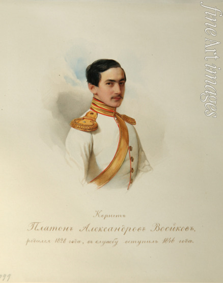 Hau (Gau) Wladimir (Woldemar) Iwanowitsch - Porträt von Platon Alexandrowitsch Woeikow (1828-1855) (aus dem Album des Garde-Kavallerie-Regiments)