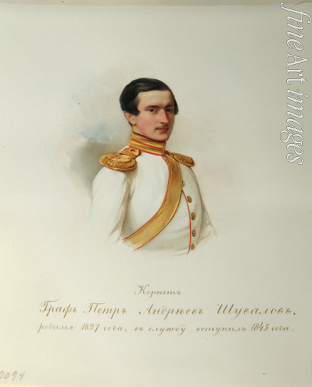 Hau (Gau) Wladimir (Woldemar) Iwanowitsch - Porträt von Graf Pjotr Andrejewitsch Schuwalow (1827-1889) (aus dem Album des Garde-Kavallerie-Regiments)