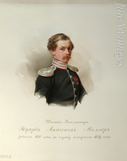 Hau (Gau) Wladimir (Woldemar) Iwanowitsch - Porträt von Eduard Antonowitsch Moller (1820-1879) (aus dem Album des Garde-Kavallerie-Regiments)
