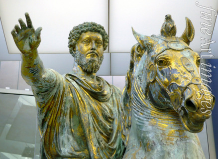 Römische Antike Kunst Klassische Skulptur - Reiterstatue Mark Aurels