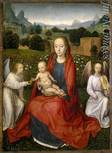 Memling Hans - Virgin and child and two angels