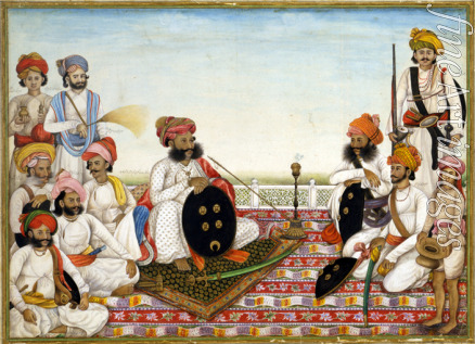 Ghulam Ali Khan - Thakur Dawlat Singh in dem Kreise seiner Hofleute