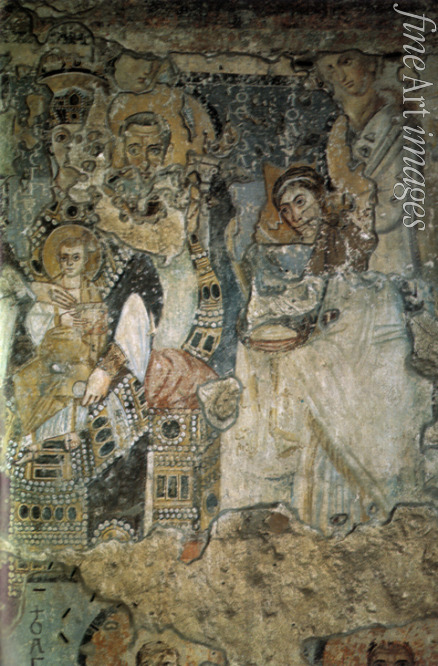 Byzantinischer Meister - Die Verkündigung (Fresko in Santa Maria Antiqua)