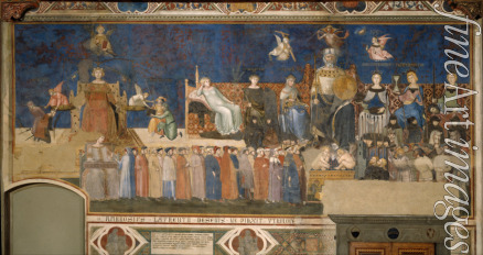Lorenzetti Ambrogio - Allegory of Good Government (Cycle of frescoes The Allegory of the Good and Bad Government)