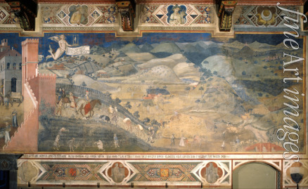 Lorenzetti Ambrogio - Effects of Good Government in the countryside (Cycle of frescoes The Allegory of the Good and Bad Government)