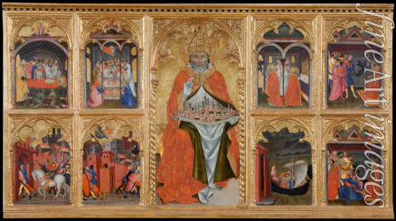 Taddeo di Bartolo - Der heilige Geminianus mit Vita