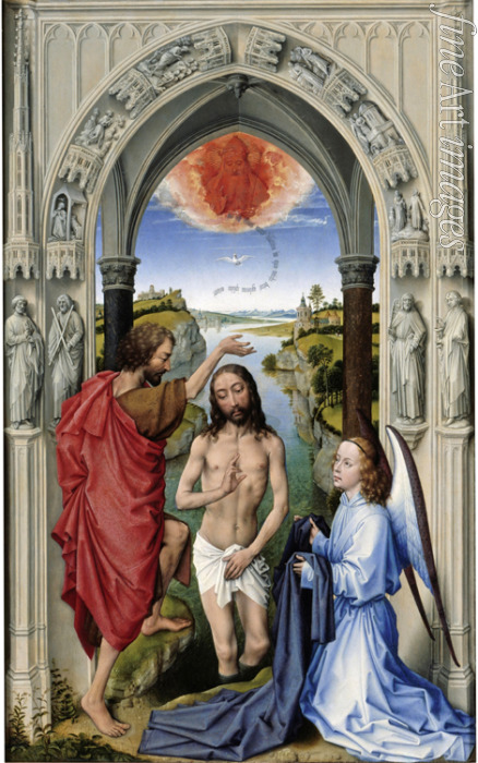 Weyden Rogier van der - Die Taufe Jesu (Der Johannesaltar, Mitteltafel)