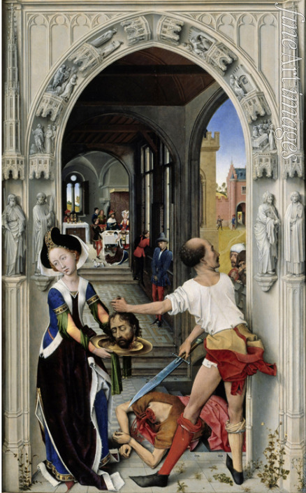 Weyden Rogier van der - Die Enthauptung Johannes des Täufers (Der Johannesaltar, Rechte Tafel)