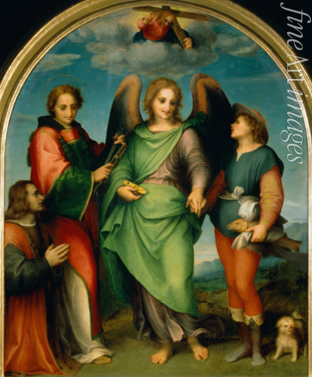 Andrea del Sarto - The Archangel Raphael with Tobias, St Lawrence and the Donor, Leonardo di Lorenzo Morelli