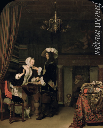 Mieris Frans van the Elder - Cavalier in the Shop