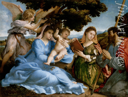 Lotto Lorenzo - Madonna and Child with Saints Catherine and James the Great